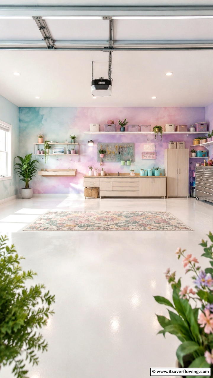 Soothing Pastel Wash - 30 Creative Garage Wall Paint Ideas for a Fresh Look