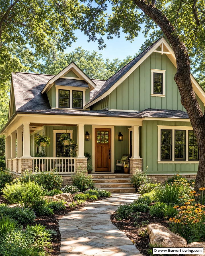 Soothing Sage Green - 25 Board and Batten Siding Colors for Curb Appeal