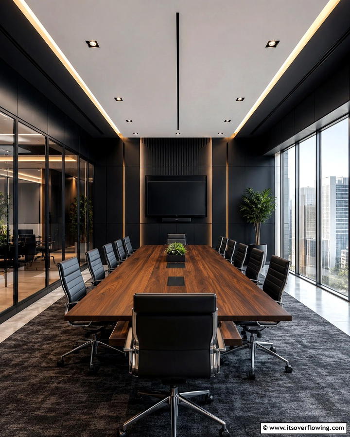 Sophisticated Black Paneling Design - 30 Modern Black Ceiling Design Ideas for Dramatic Interiors