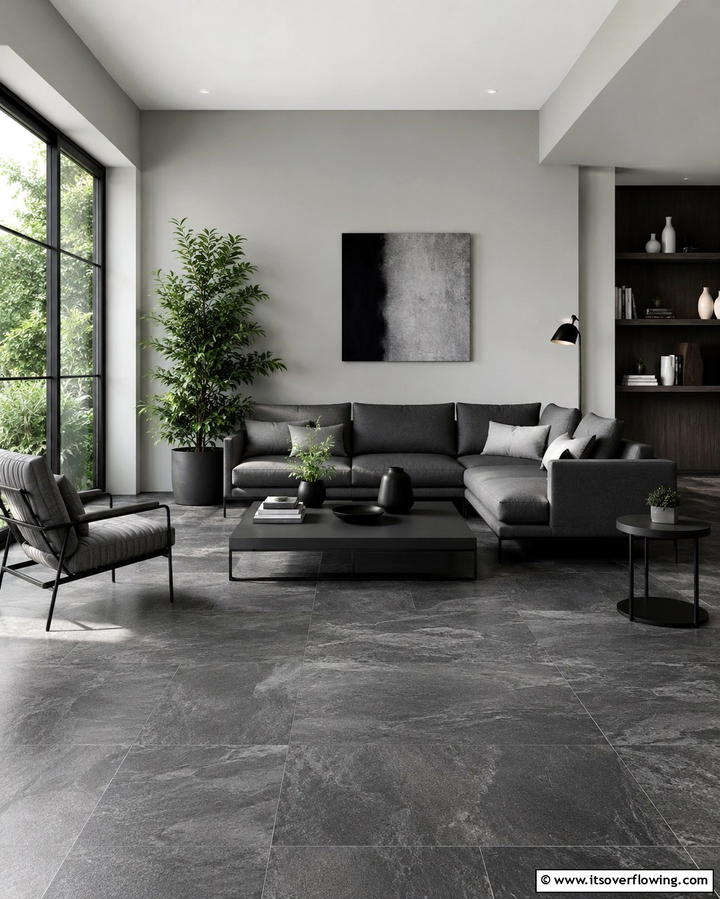 Sophisticated Charcoal Mix - 30 Floor & Wall Color Combos for Stylish Interiors