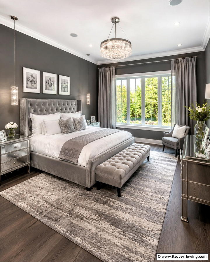 Sophisticated Grays - 25 Colorful Bedroom Ideas to Brighten Your Space