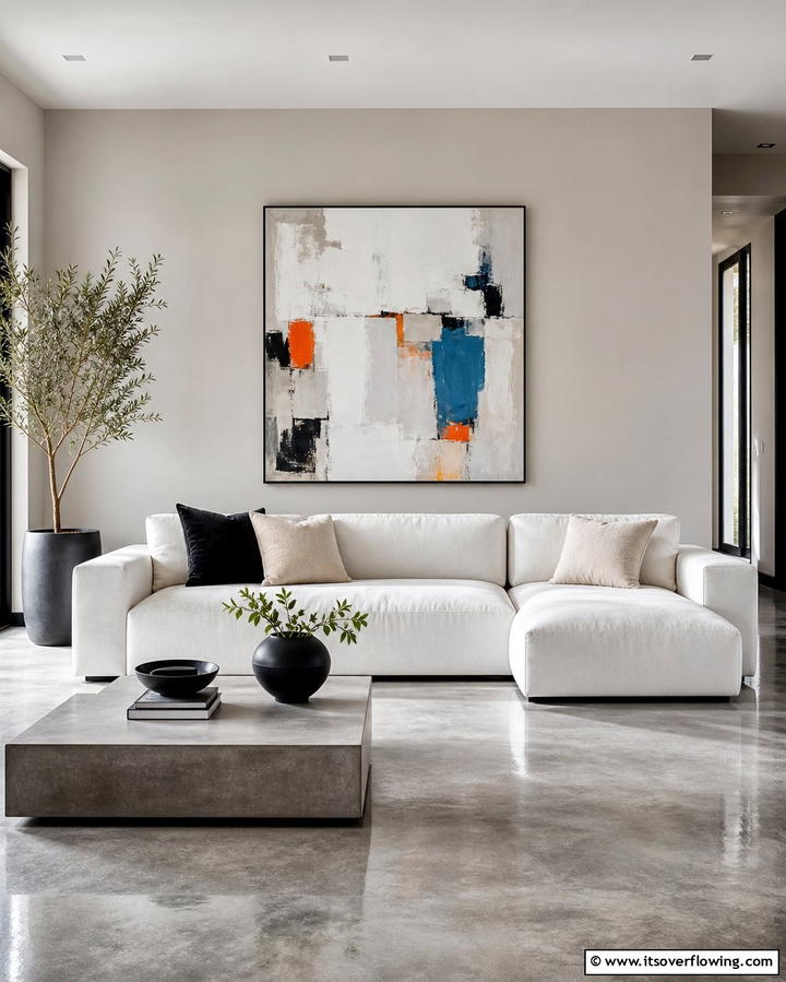 Sophisticated Minimalism - 25 Living Room With Grey Walls and Black Trim Ideas