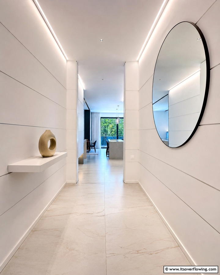 Sophisticated Minimalist Lines - 30 Hallway Decor Ideas to Maximize Narrow Spaces