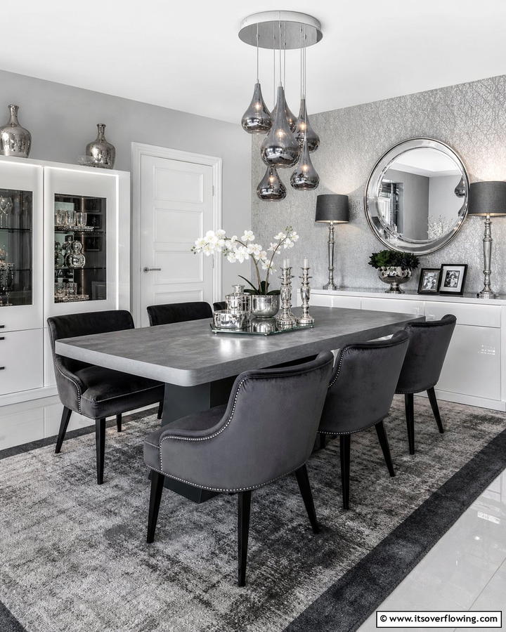 Sophisticated Monochrome Style - 21 Luxury Dining Room Ideas for Elegant Entertaining