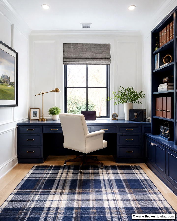 Sophisticated Office Nook - 30 Preppy Room Ideas for a Classic and Polished Home Look