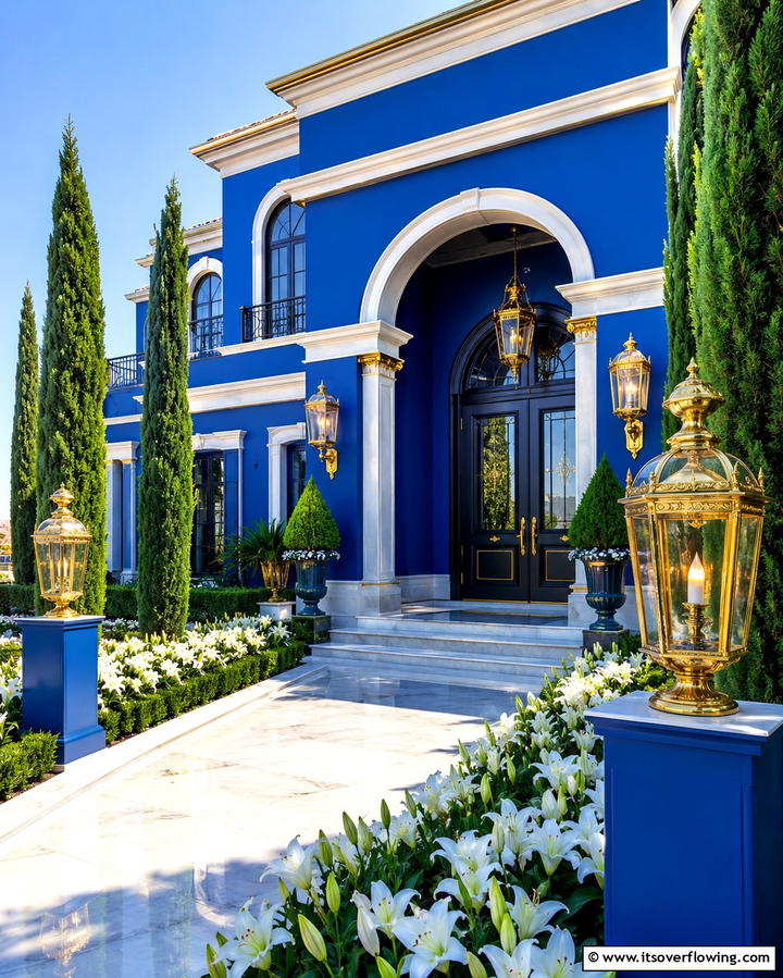 Sophisticated Sapphire Elegance - 30 Serene Blue Exterior House Colors to Boost Curb Appeal