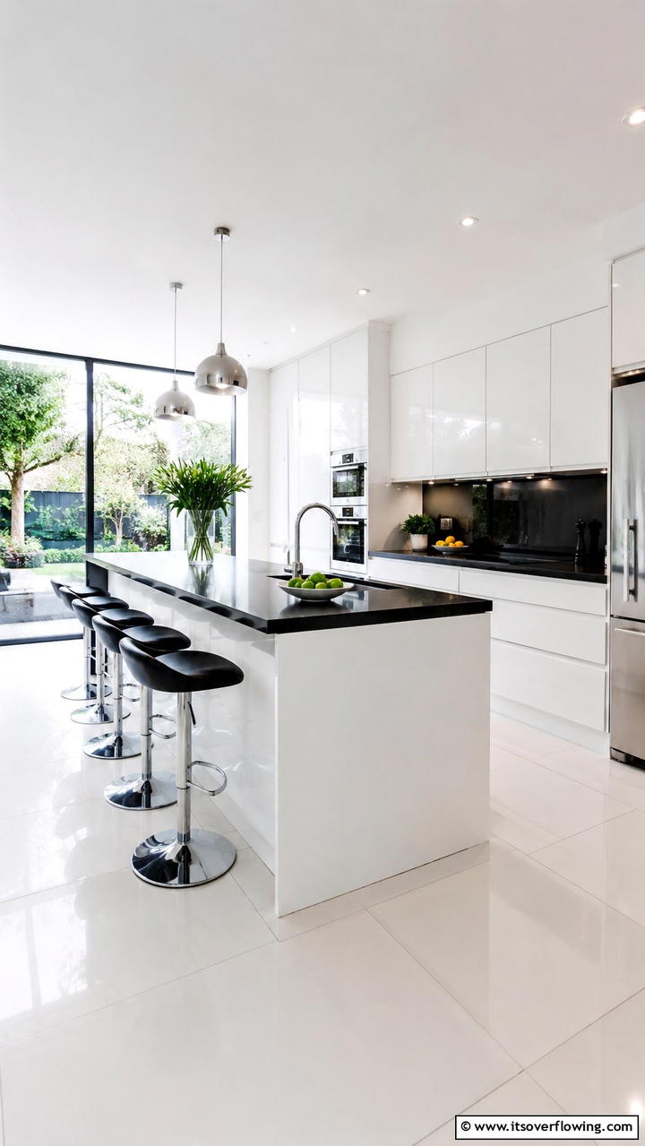 Sophisticated Simplicity - 21 White Kitchen with Black Countertops Design Ideas