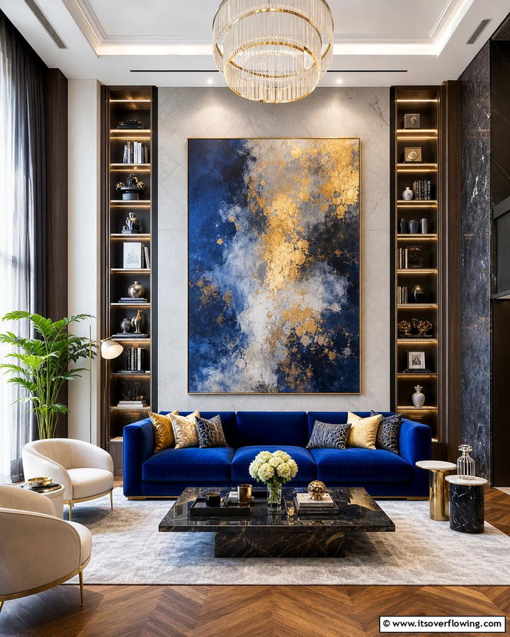 Sophisticated Statement Space - 21 Modern Living Room Ideas for Stylish Gatherings