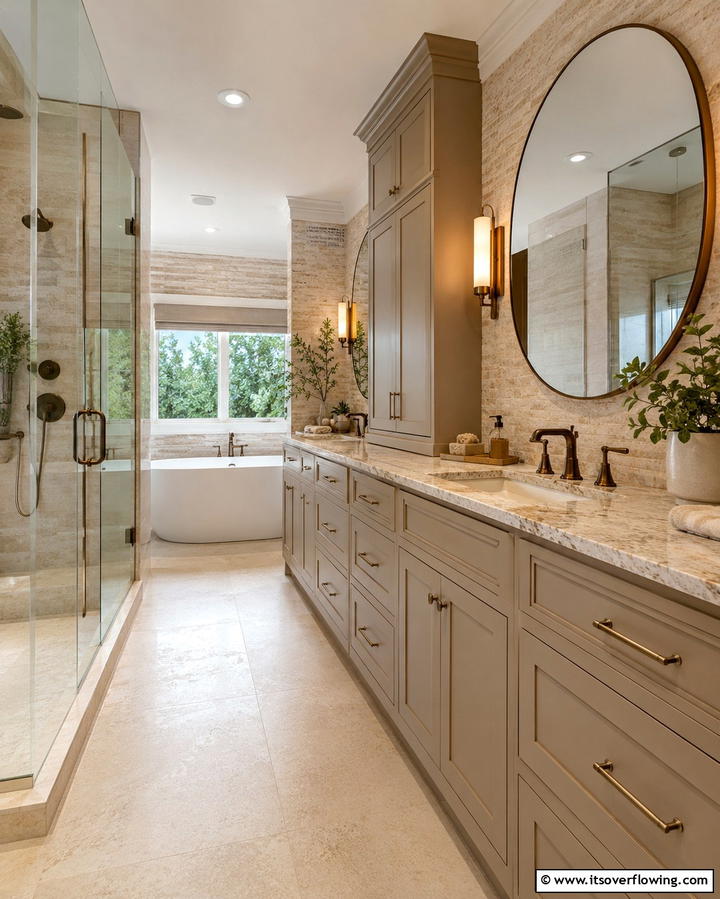 Sophisticated Taupe Cabinets - 25 Bathroom Cabinet Color Ideas for a Fresh Look
