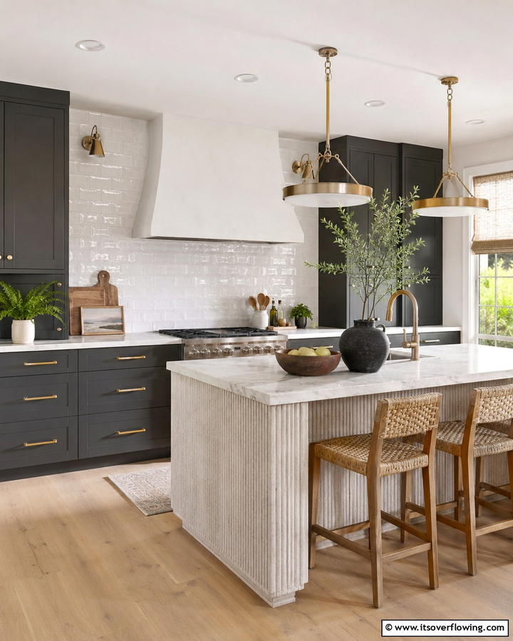 Sophisticated Texture Play - 30 Grey and White Kitchen Ideas for Timeless Monochromatic Design