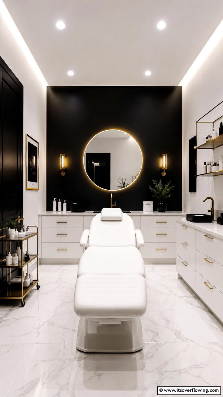 Sophisticated Urban Spa - 30 Facial Room Ideas for At-Home Skincare Sanctuaries
