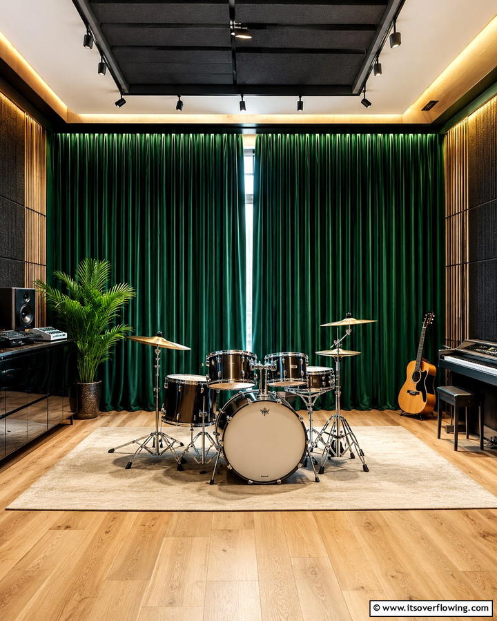 Sound Absorbing Curtains for Noise Control - 25 Music Room Ideas to Create the Perfect Sound Space