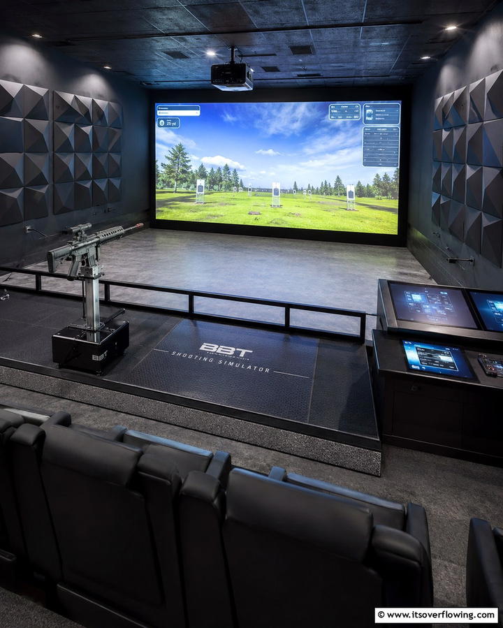 Soundproofed Shooting Simulators - 25 Man Cave Gun Room Ideas for the Ultimate Space