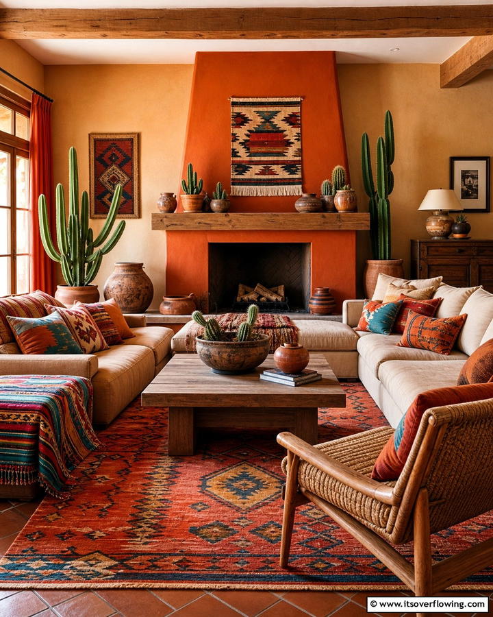 Southwestern Color Palettes - 30 Western Living Room Ideas for Cozy Rustic Ambiance