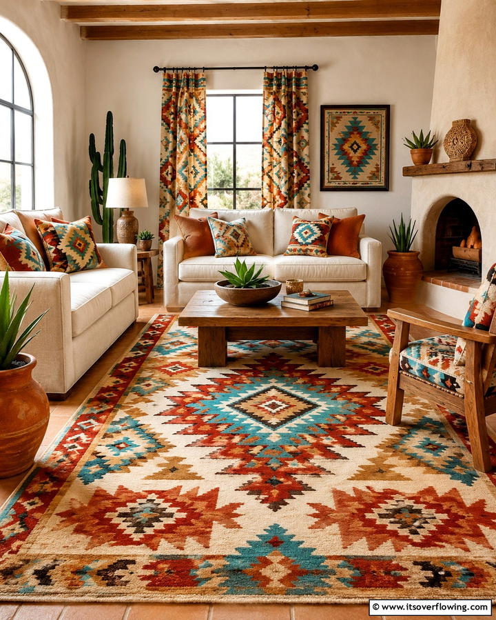 Southwestern Inspired Geometric Patterns - 25 Desert Themed Room Ideas for a Warm and Inviting Space