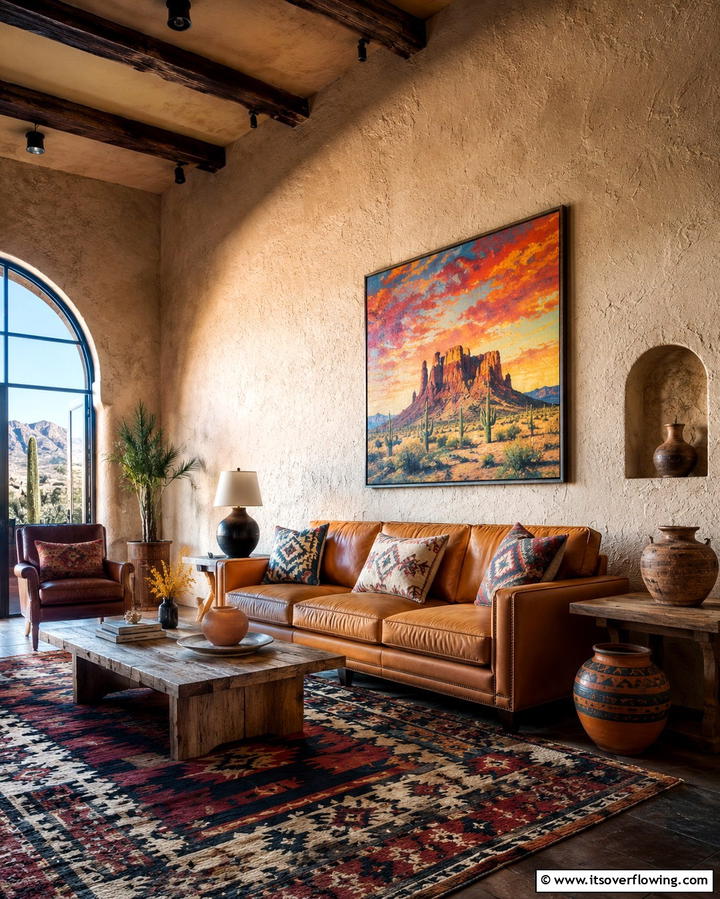 Southwestern Rugs for Vibrant Floors - 30 Warm Southwestern Living Room Decor Concepts