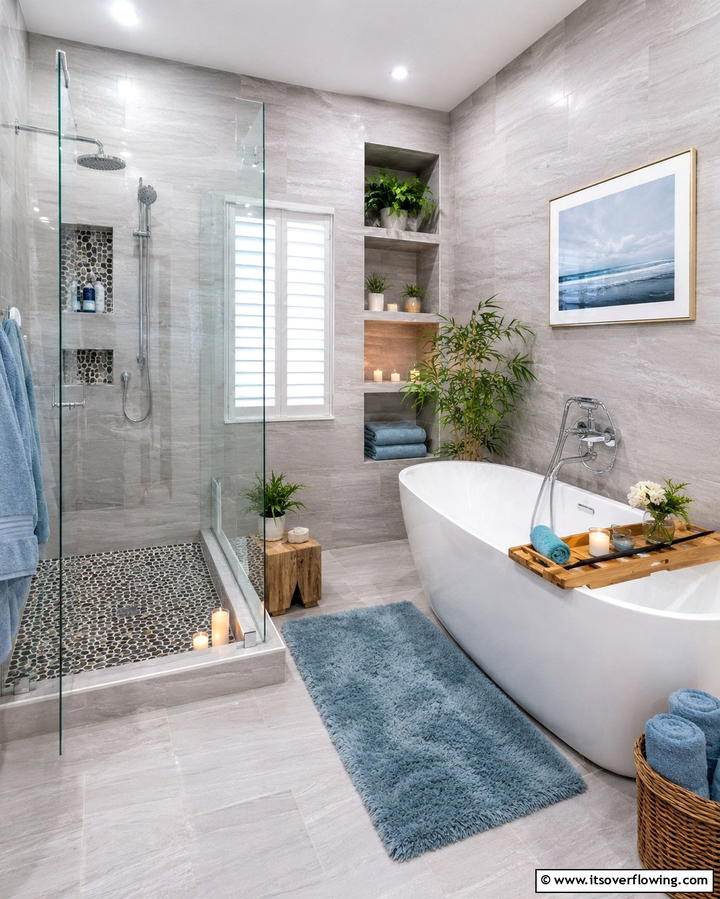 Spa Inspired Retreat - 25 Blue and Gray Bathroom Ideas for a Modern Look