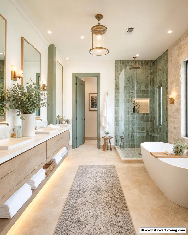 Spa Inspired Retreats - 21 Modern Farmhouse Bathroom Ideas Blending Rustic Charm