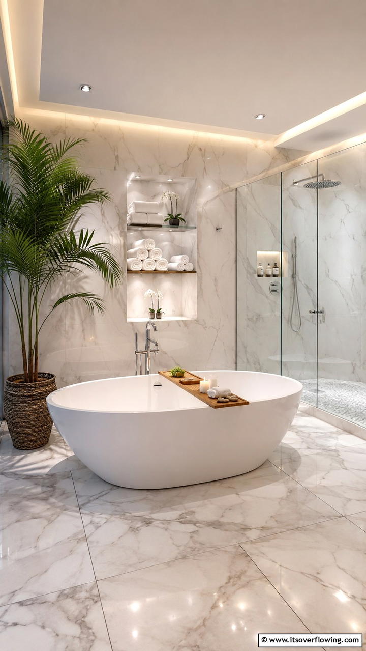 Spa Like Bathtub Retreat - 30 Bathtub Ideas for a Luxurious and Relaxing Bathroom