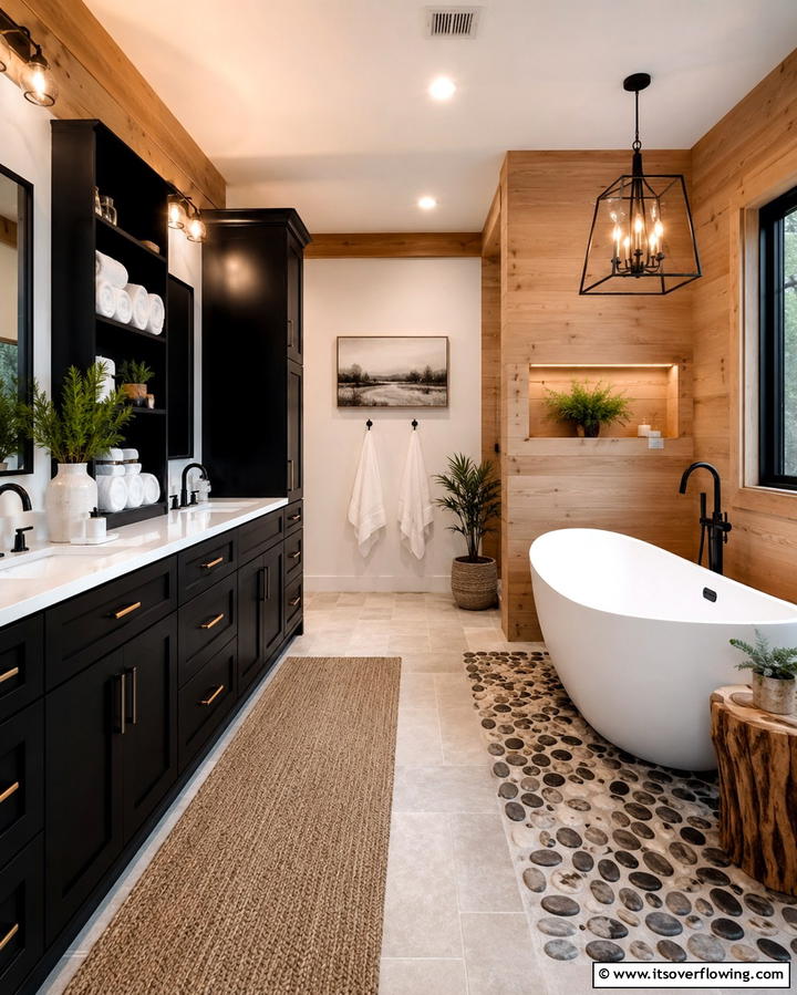 Spa Like Serenity - 30 Black Cabinet Bathroom Ideas for Dramatic Modern Spaces