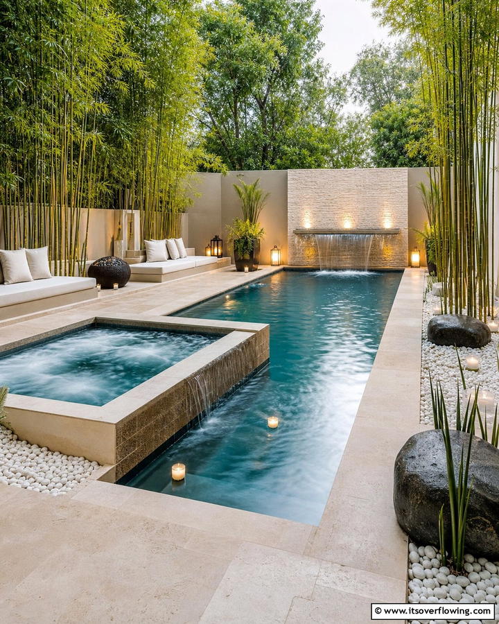 Spa Style Tranquility Pool Deck - 21 Pool Deck Layouts for Safe & Stylish Swimming Areas
