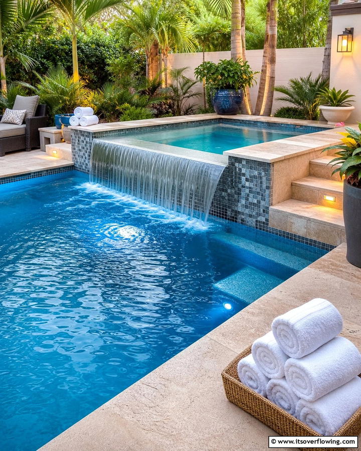 Spa and Pool Fusion - 21 Stunning Swimming Pool Designs for Backyard Oasis