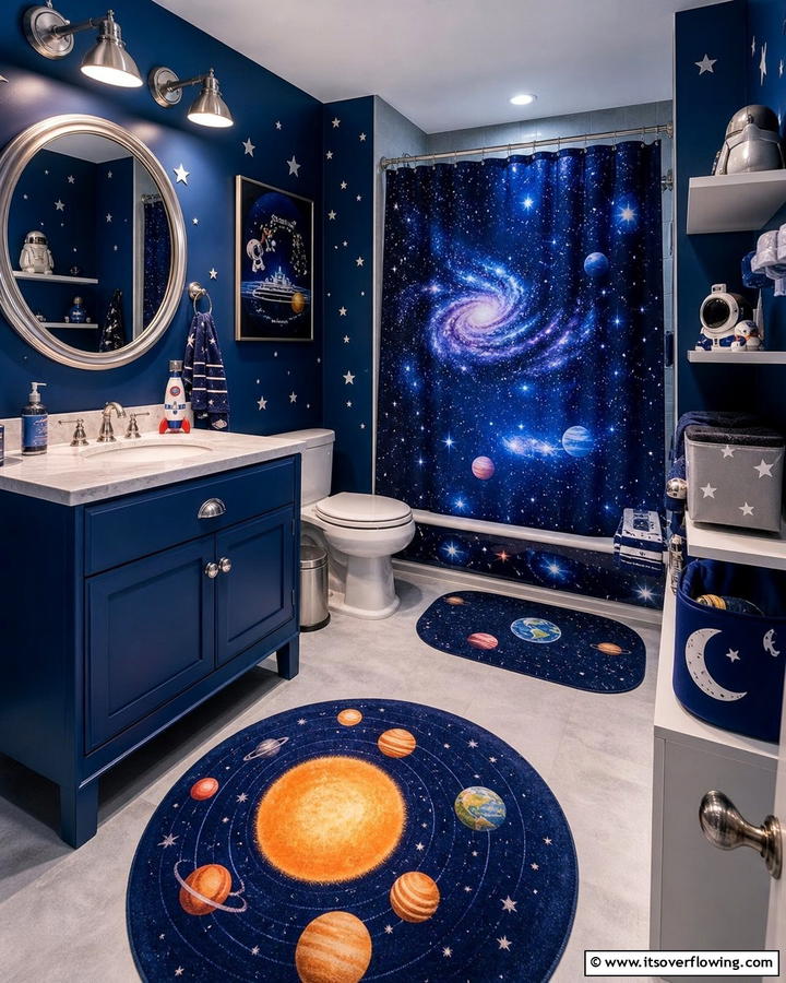 Space Galaxy Bathroom - 25 Boy Bathroom Ideas for a Fun and Functional Space