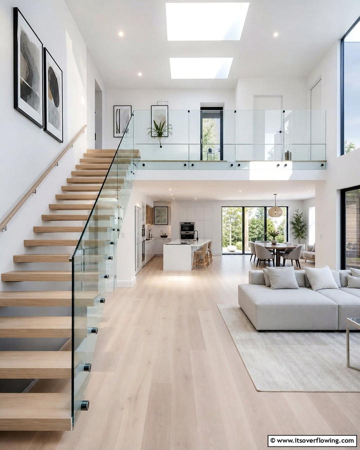 Space Harmony Staircase Meets Open Floor Plan - 21 Creative Staircase Design Ideas for Modern Homes
