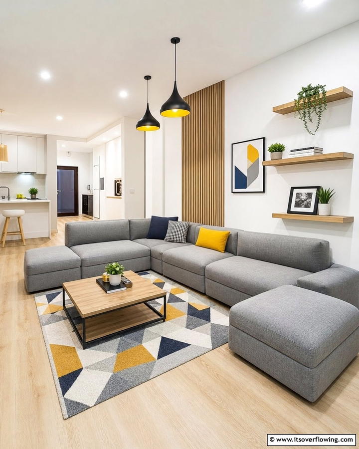 Space Optimized Modular Seating - 21 Small Apartment Living Room Ideas for Compact Spaces