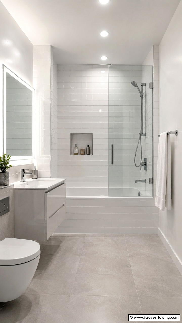 Space Saving Alcove Tub - 30 Bathtub Ideas for a Luxurious and Relaxing Bathroom