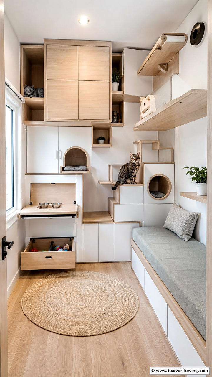Space Saving Cat Room - 30 Cat Room Ideas- Create a Purr-fect Space for Your Feline