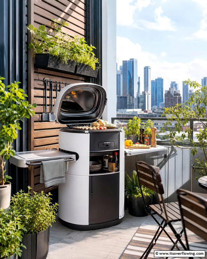 Space Saving Cooking Pod - 21 Small Outdoor Kitchen Designs for Compact Entertaining