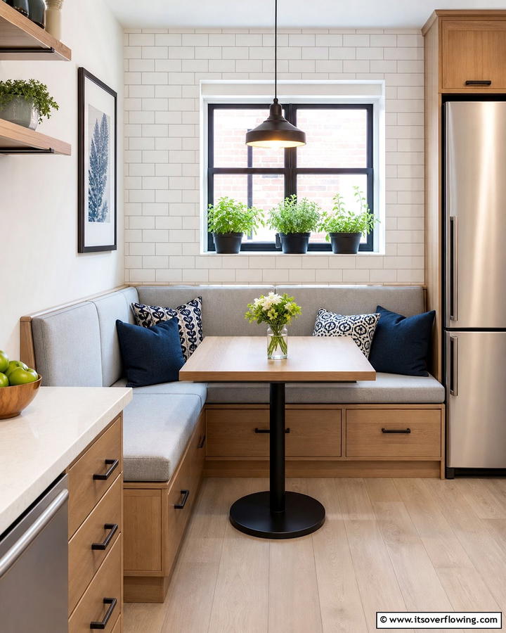 Space Saving Corner Banquette - 21 Banquette Seating Ideas for Stylish & Functional Dining Spaces