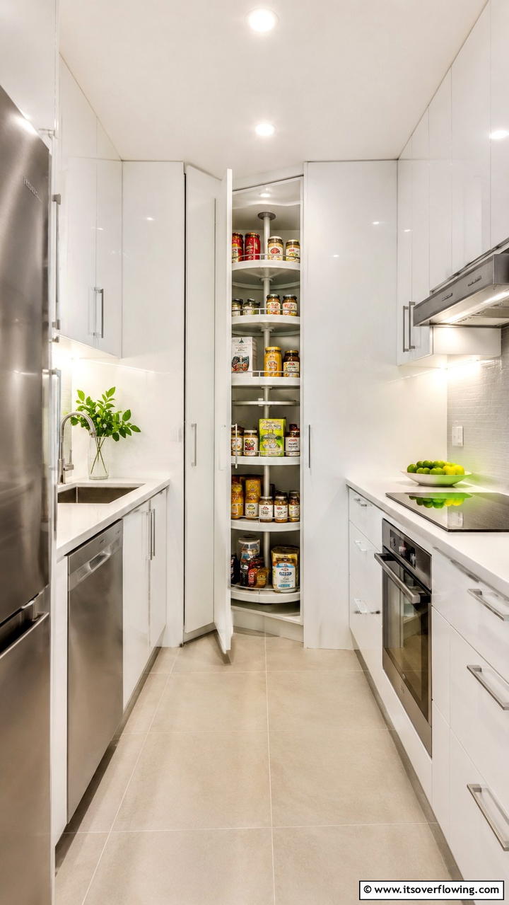 Space Saving Corner Pantry Cabinet - 30 Corner Pantry Ideas to Maximize Kitchen Storage