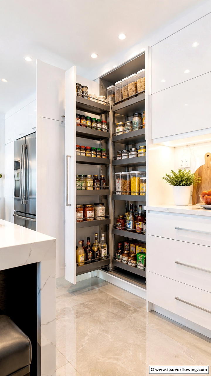 Space Saving Corner Pantry - 30 Corner Cabinet Ideas to Maximize Storage in Any Room
