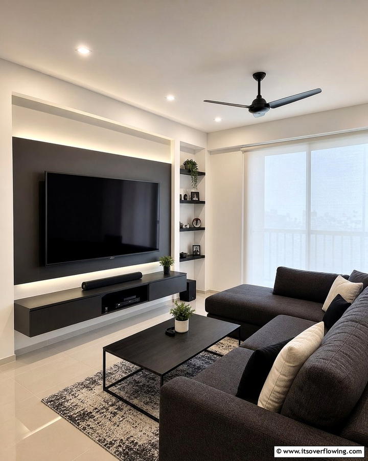 Space Saving Entertainment - 21 Small Living Room Layout Ideas for Cozy Gatherings