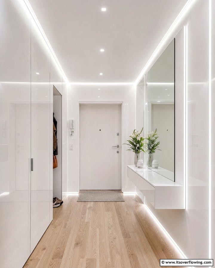 Space Saving Integrated Lights - 21 Entryway Lighting Ideas to Brighten Your Foyer