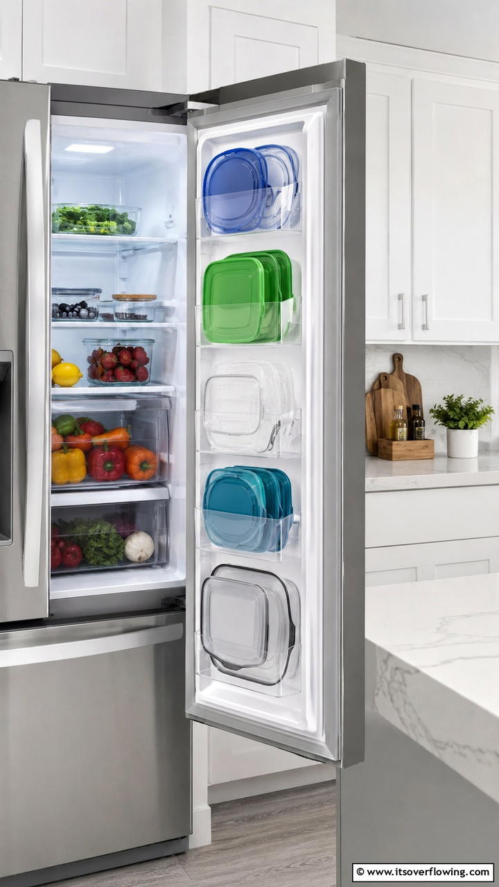 Space Saving Lid Storage - 30 Fridge Organization Ideas for Efficient Storage