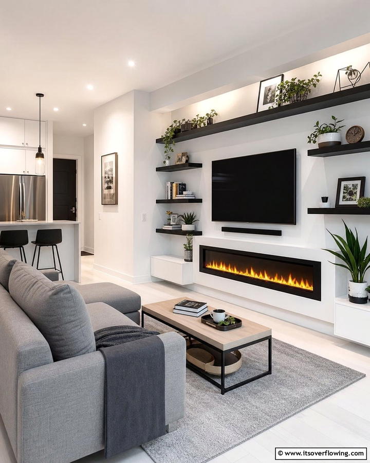 Space Saving Linear Fireplace - 30 Linear Fireplace Ideas for Modern Home Heating