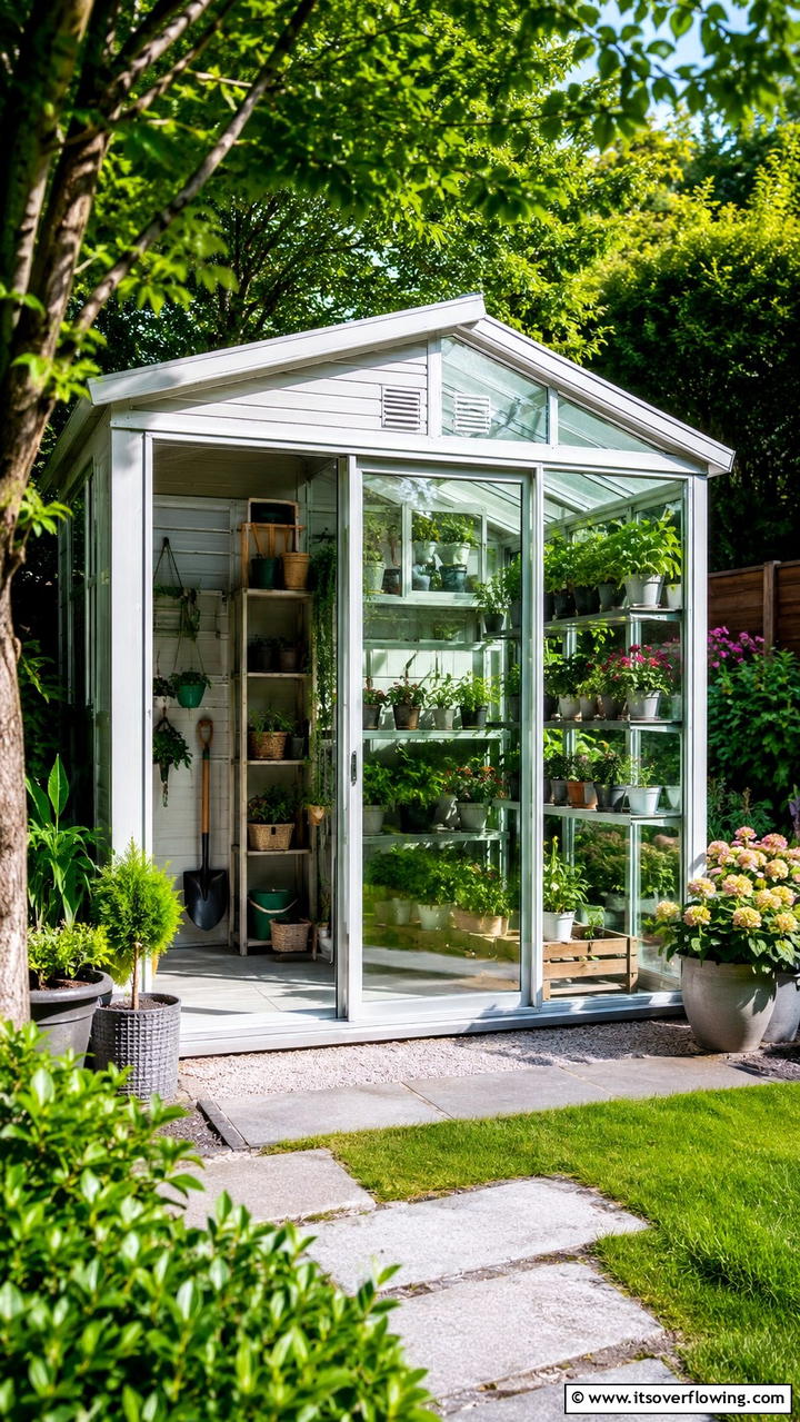 Space Saving Shed and Greenhouse Combo - 30 Greenhouse and Shed Combo Ideas- Space-Saving Designs