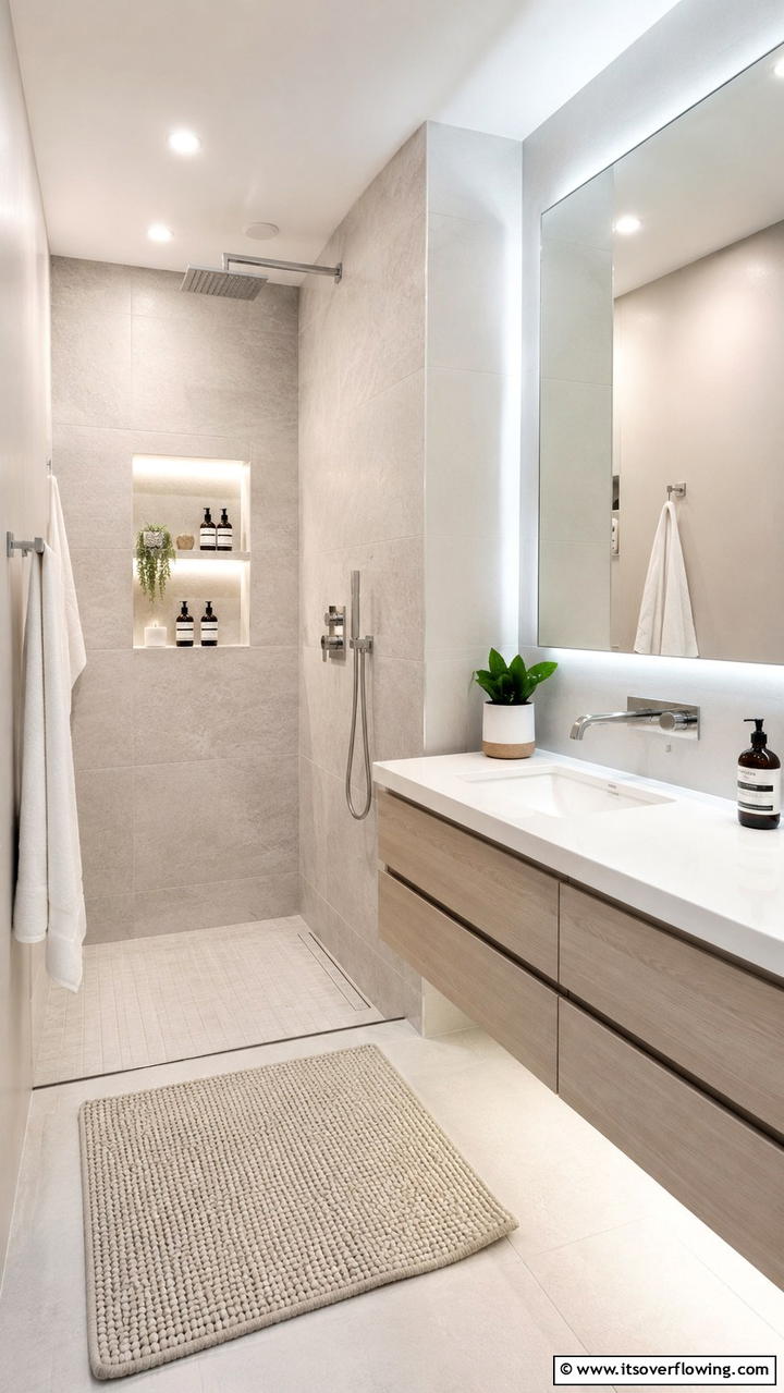 Space Saving Smart Design - 30 Doorless Walk-In Shower Ideas for Modern Bathrooms