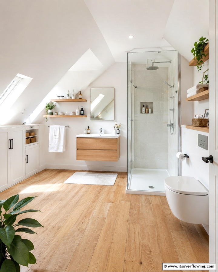 Space Saving Storage Solutions - 30 Attic Bathroom Ideas for Space-Saving Luxury