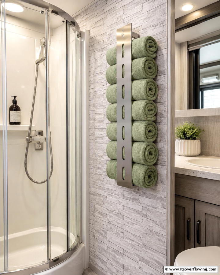 Space Saving Towel Racks - 25 Small RV Bathroom Ideas for Compact Spaces