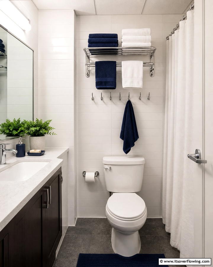 Space Saving Towel Racks - 25 Dorm Bathroom Ideas to Maximize Space and Style