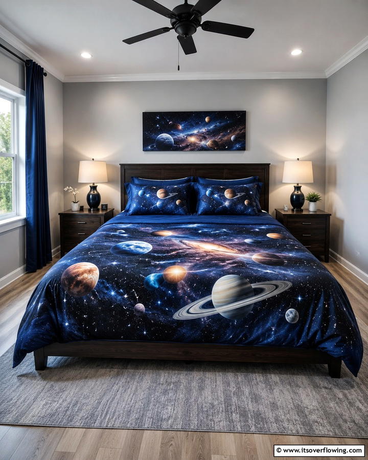 Space Themed Bedding - 25 Space-Themed Room Ideas for Kids and Adults