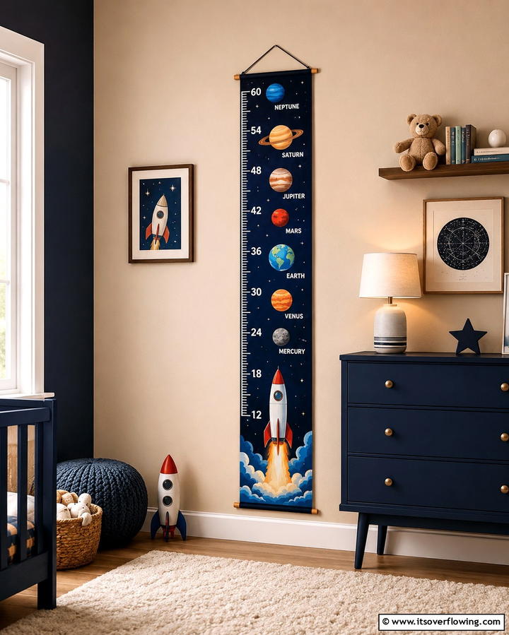 Space Themed Growth ChartExact - 25 Space-themed Nursery Ideas for a Galactic Dream