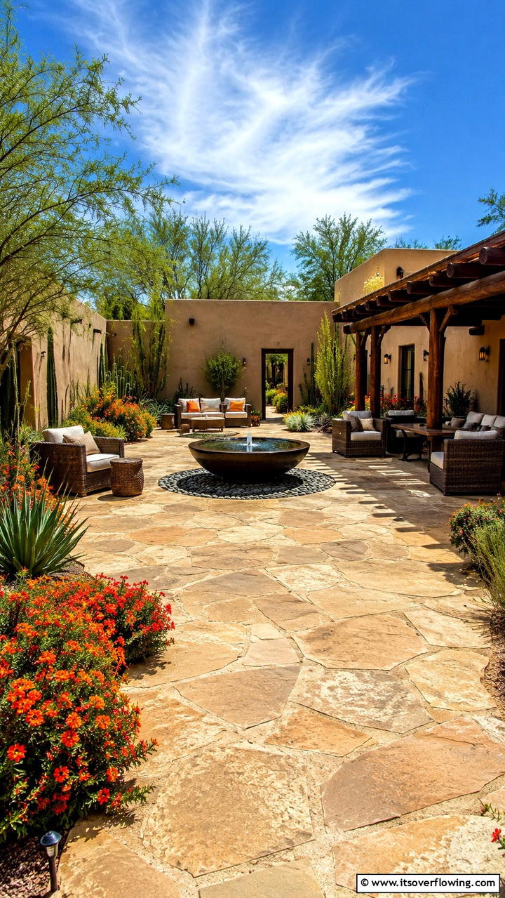 Spacious Desert Courtyard - 30 Desert Landscape Ideas for Low-Water Gardens