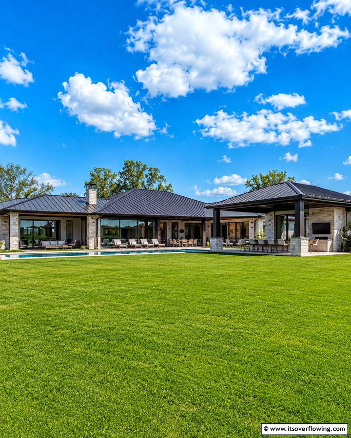 Spacious Open Plan Abode - 30 Houses with Black Roofs- Modern Exterior Design Inspiration