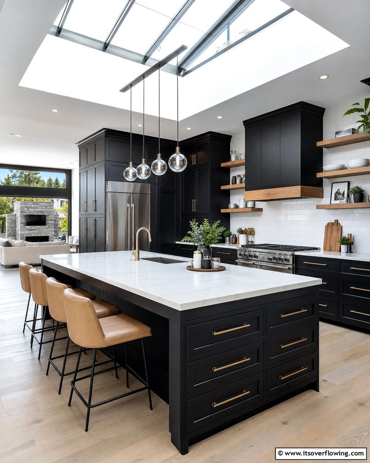 Spacious Utility - 30 Kitchens With Black Cabinets for Bold Elegance