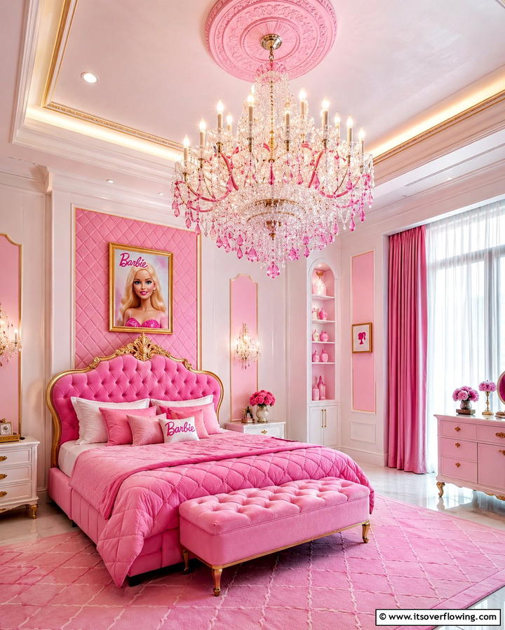 Sparkling Chandeliers - 25 Fun Barbie Room Ideas for Kids and Collectors